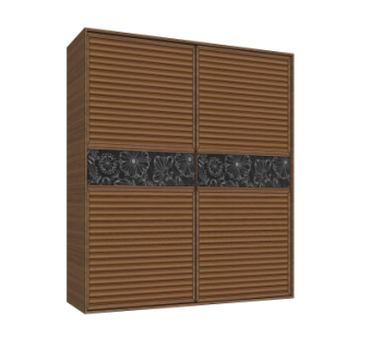 新中式移门衣柜su模型