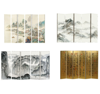 中式屏风su模型