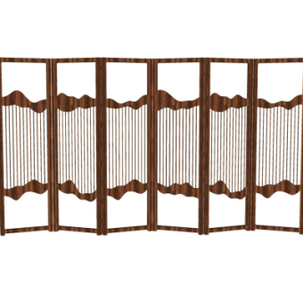 中式屏风su模型