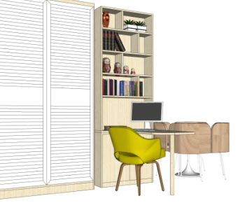 现代书桌椅su模型