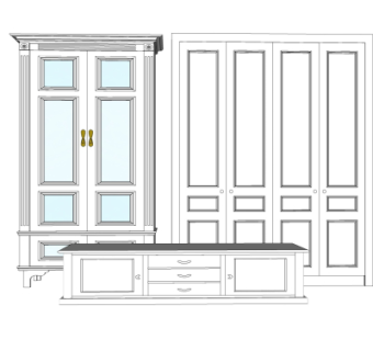 欧式衣柜su模型