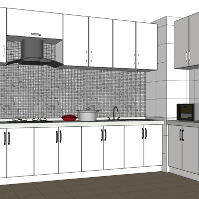 现代橱柜su模型