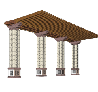欧式廊架su模型