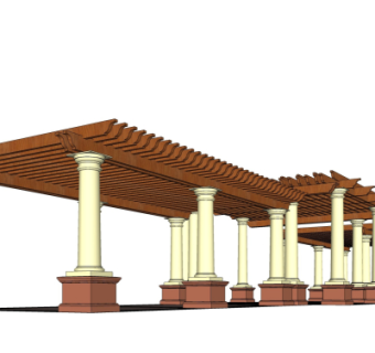 欧式廊架su模型