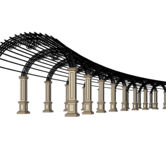 欧式铁艺廊架su模型