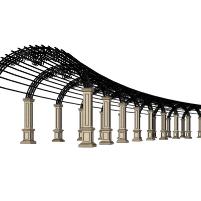 欧式铁艺廊架su模型