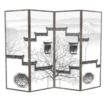 中式屏风su模型