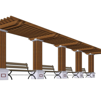 欧式廊架su模型