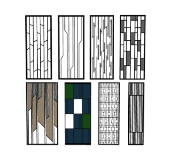 现代屏风su模型