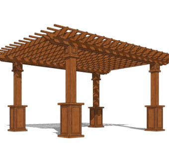 欧式廊架su模型