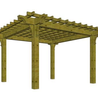 现代廊架su模型