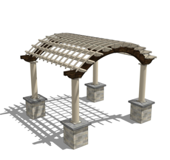 欧式廊架su模型