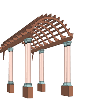 欧式廊架su模型