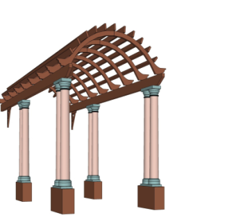 欧式廊架su模型