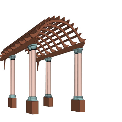 欧式廊架su模型