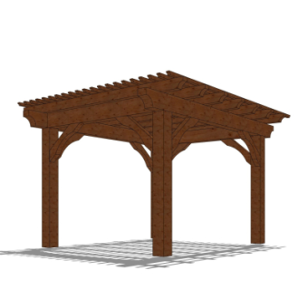 现代廊架su模型