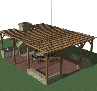 欧式廊架su模型