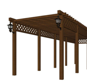 欧式廊架su模型