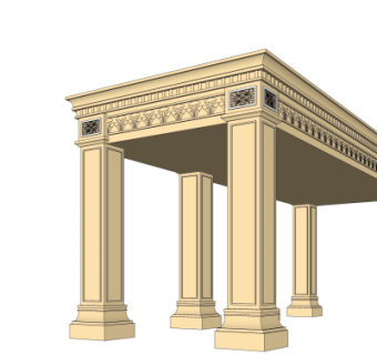 欧式廊架su模型