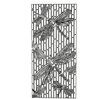 中式蜻蜓屏风su模型