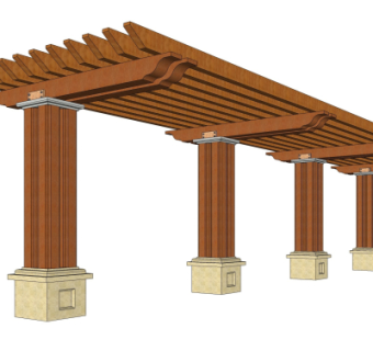 欧式廊架su模型
