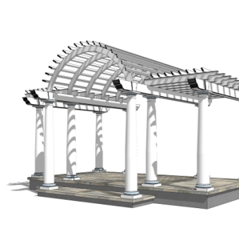欧式廊架su模型