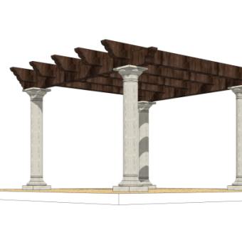 欧式廊架su模型