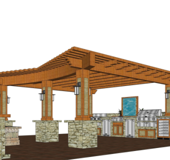 欧式廊架su模型