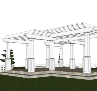 欧式廊架su模型