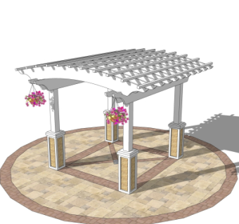 欧式廊架su模型