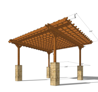 现代廊架su模型
