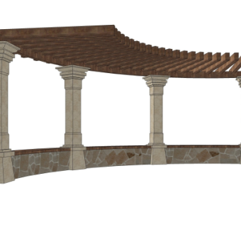 欧式廊架su模型