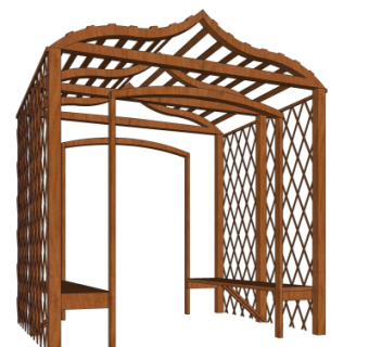 欧式廊架su模型