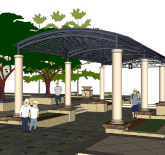 欧式廊架su模型