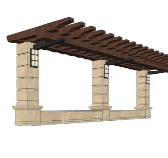欧式廊架su模型