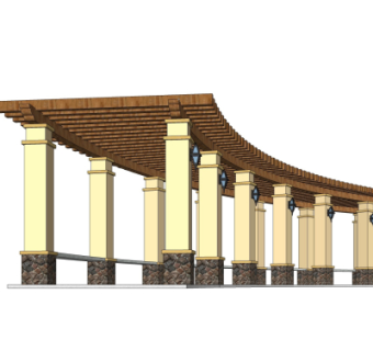 欧式廊架su模型