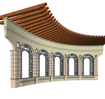 欧式廊架su模型