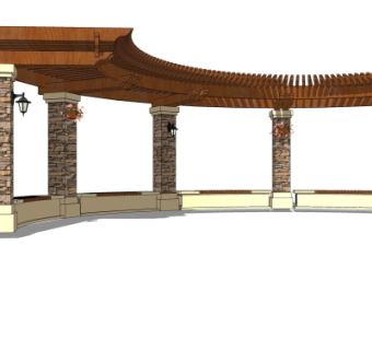 欧式廊架su模型