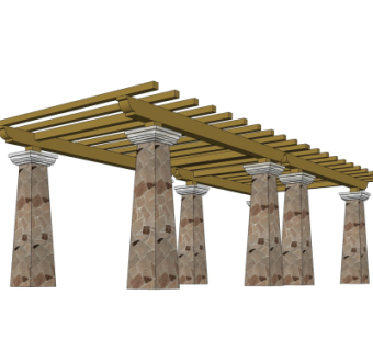 欧式廊架su模型