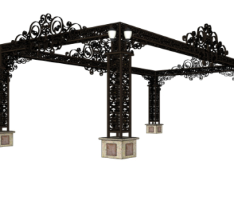 欧式铁艺廊架su模型