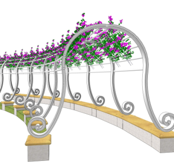 欧式廊架su模型