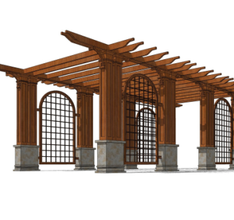 欧式廊架su模型