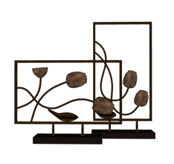 现代金属花朵摆件su模型