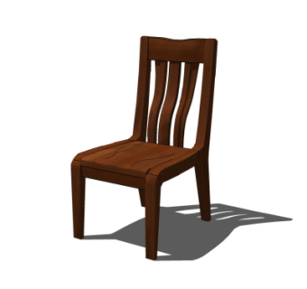 中式实木单椅su模型
