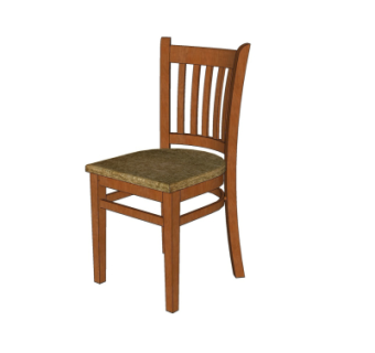 中式实木单椅su模型