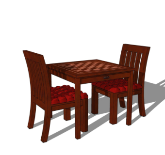 现代休闲桌椅su模型