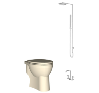 现代淋浴花洒马桶su模型