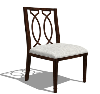 中式实木单椅su模型