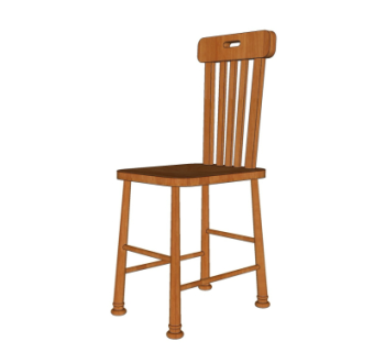 现代实木单椅su模型