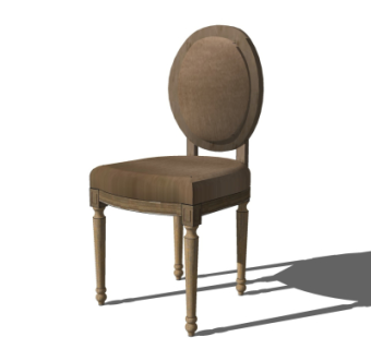 美式单椅su模型